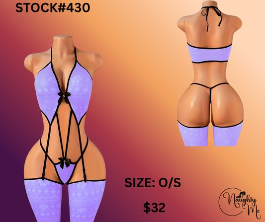 STRAPPY BODY SUIT WITH STOCKINGS