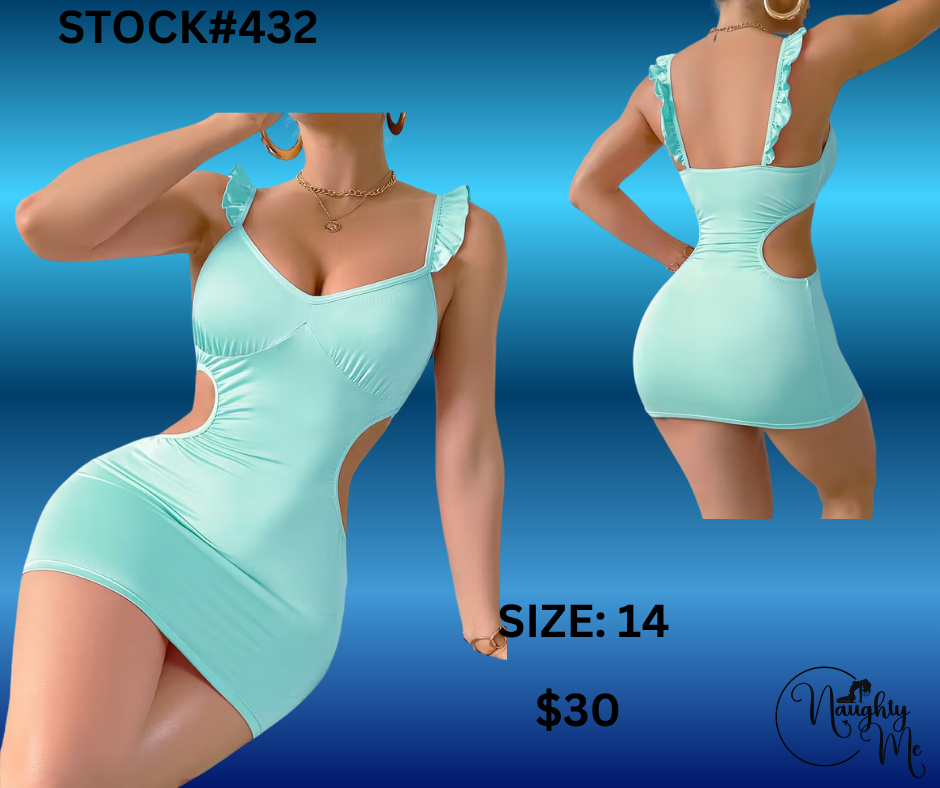 TEAL RUFFLED SLEEVES BABYDOLL