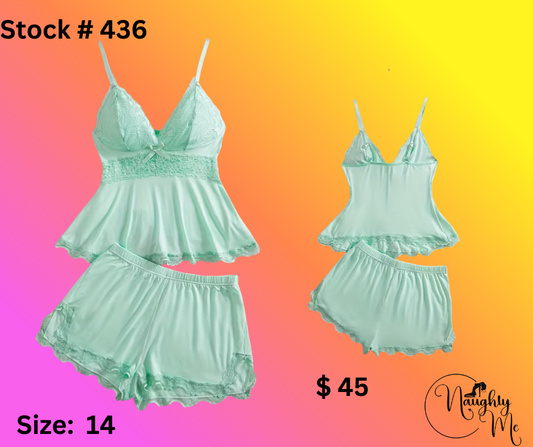 2PC LIGHT GREEN SHORT SET