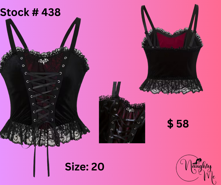 Stretchy Black and Red Corset Top