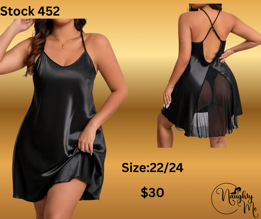 Black satin Night dress