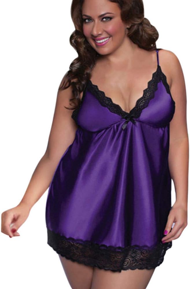 Sleepwear Lace Sexy Size Underwear Nightdress Plus Lingerie off The Chain Chemise