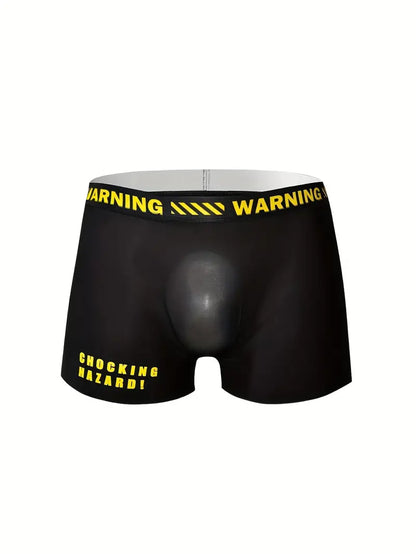 Warning Print Men's Antibacterial Underwear