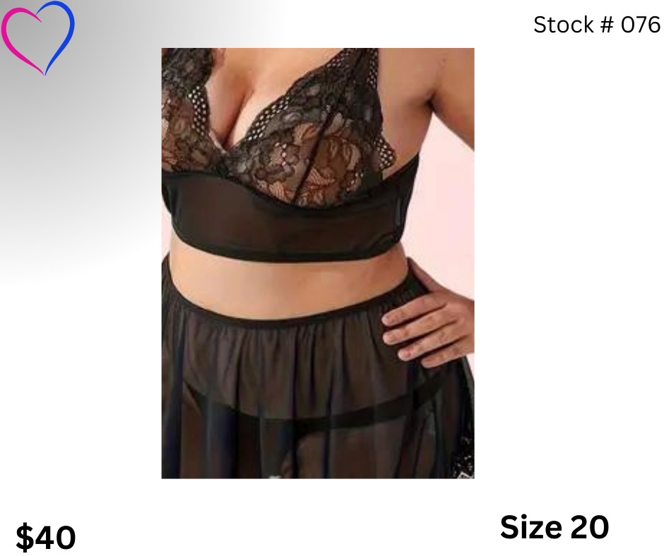 Sexy Black Mesh Lace Lingerie Set