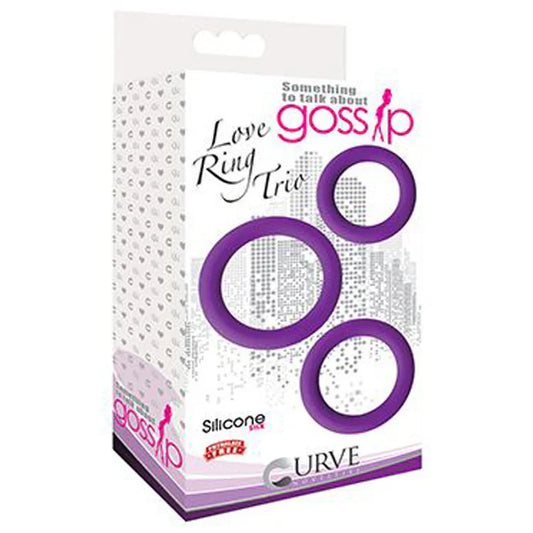 Gossip Love Ring Trio - Magenta