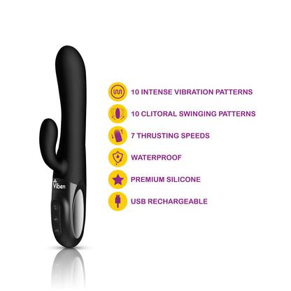Hypnotic Clit Teaser and Thrusting Rabbit - Black