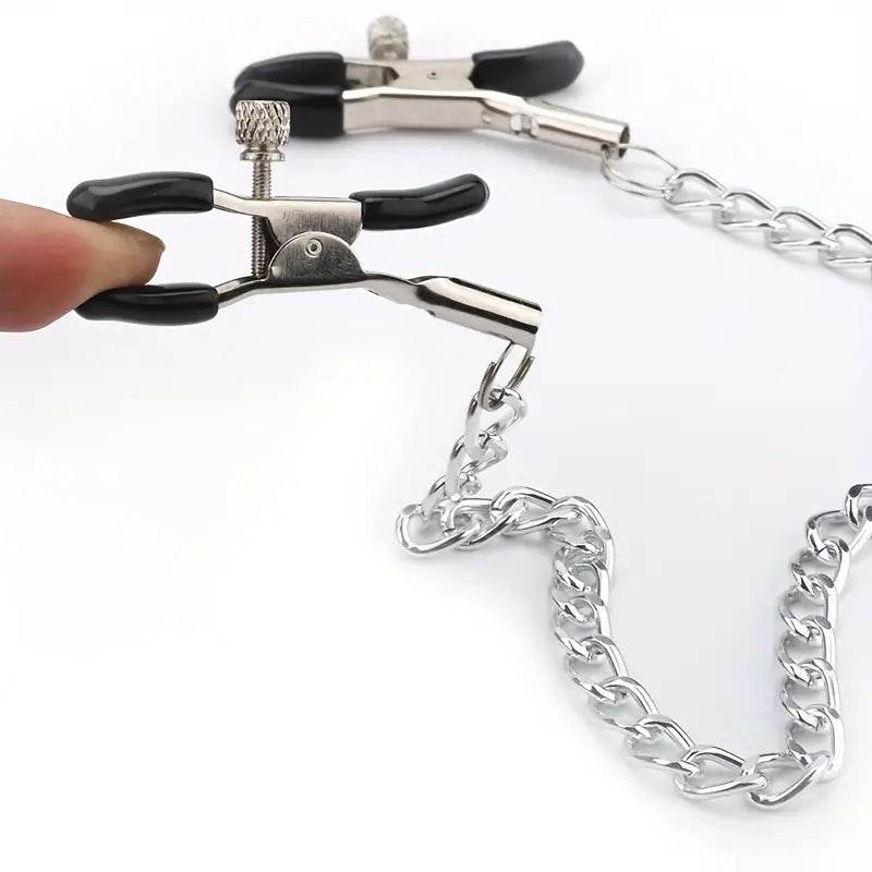 Nipple Clamp With Metal Chain For Men Women, Fetish To Breast Labia Clip Stimulation Massager