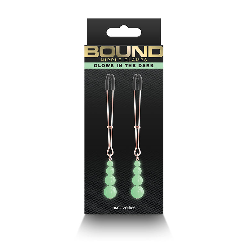Nipple Clamps Rose Gold Glows in the dark