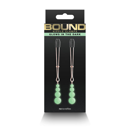 Nipple Clamps Rose Gold Glows in the dark