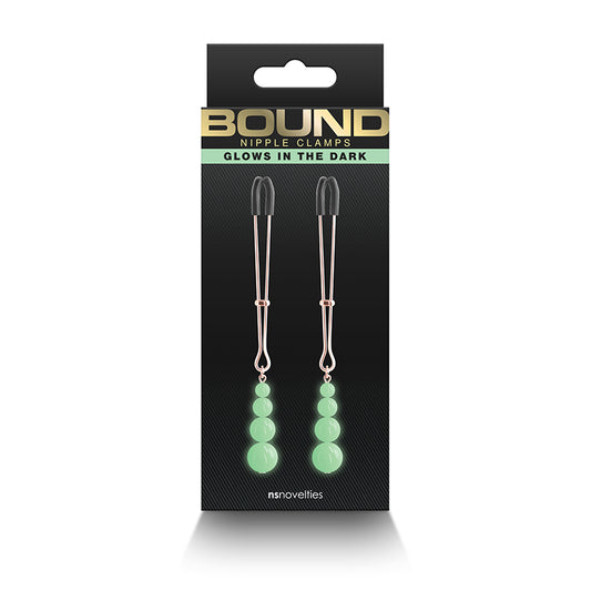 Nipple Clamps Rose Gold Glows in the dark