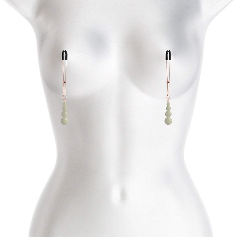 Nipple Clamps Rose Gold Glows in the dark