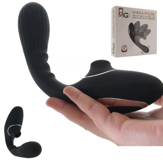 OMG Vibra Pulse Clitoral Air Massager and Vibrator - Black