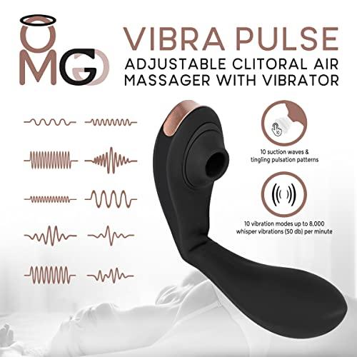 OMG Vibra Pulse Clitoral Air Massager and Vibrator - Black