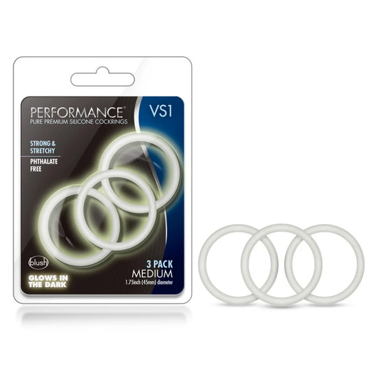 Performance - VS1 Pure Premium Silicone Cock Rings - Medium - White
