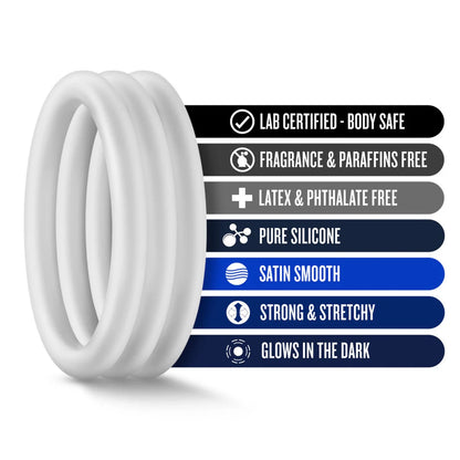 Performance - VS1 Pure Premium Silicone Cock Rings - Medium - White