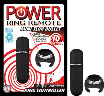 Power Ring Remote - WIRELESS- Mini Slim Bullet, Black