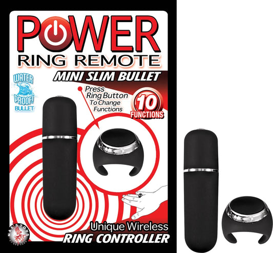 Power Ring Remote - WIRELESS- Mini Slim Bullet, Black