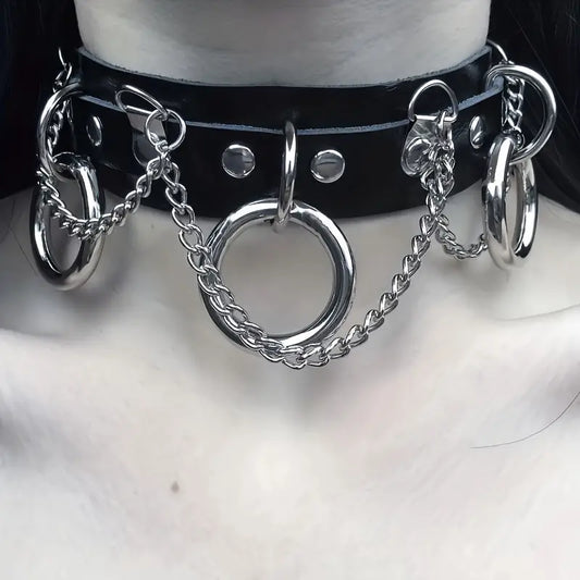 Punk Gothic Choker Necklace Dark Metal Decoration