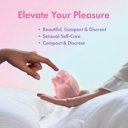 Romantic Rose Silicone Vibrator with Rosebud (Play with Me)