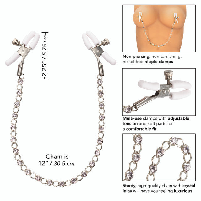 Calexotics  Crystal Chain Nipple Clamps