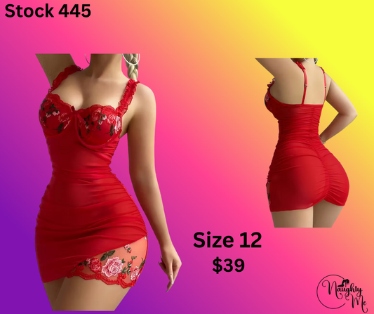 Red Sheer Mesh Night dress