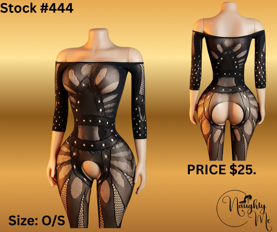 SEXY BLACK MESH FULL BODY STOCKING