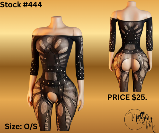 SEXY BLACK MESH FULL BODY STOCKING