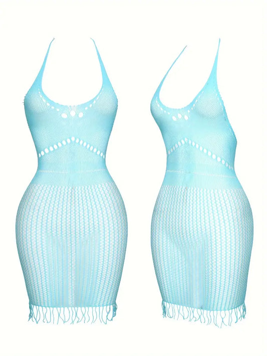 Light Blue Mesh Dress