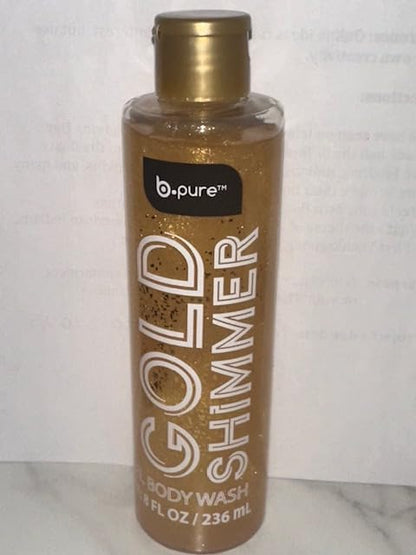 B.pure Gold Shimmer Body Wash, Vanilla Scented Gel Formula, 8 fl oz (Vanilla)
