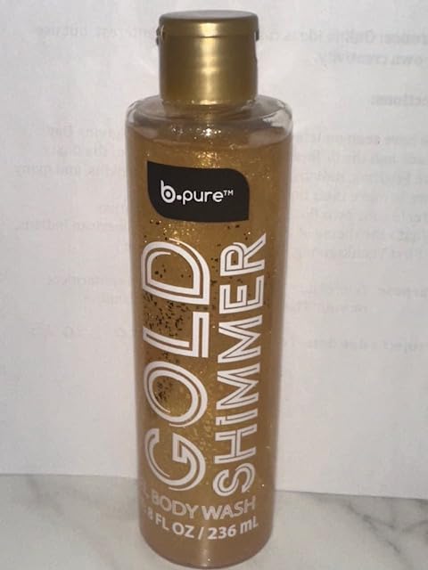 B.pure Gold Shimmer Body Wash, Vanilla Scented Gel Formula, 8 fl oz (Vanilla)