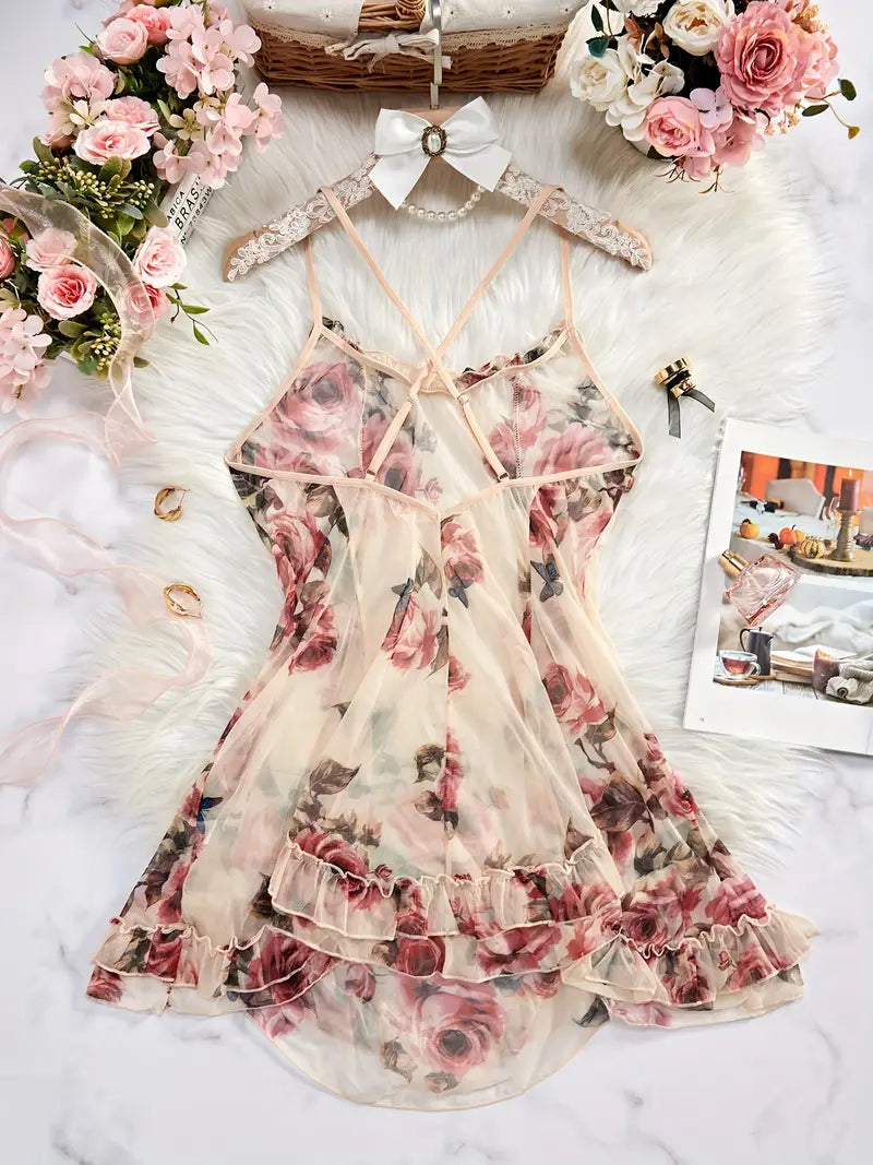 Floral Print Slip Night Dress