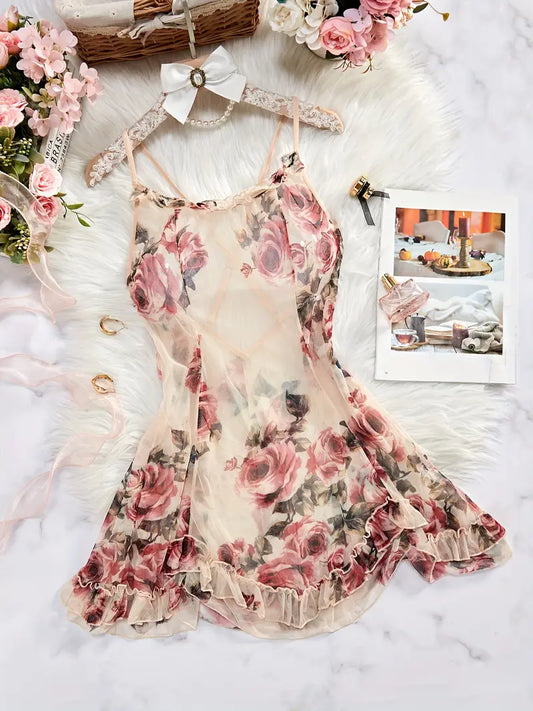 Floral Print Slip Night Dress