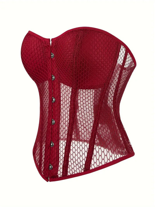 Hollow Mesh Corset Bustier Tummy Control