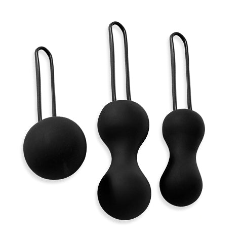 Premium Love Balls Set of 3 - For Ideal Pelvic Floor Training - Optimal Strengthening of Vaginal Muscles - Perfect for Increasing Orgasm Ability (Black)