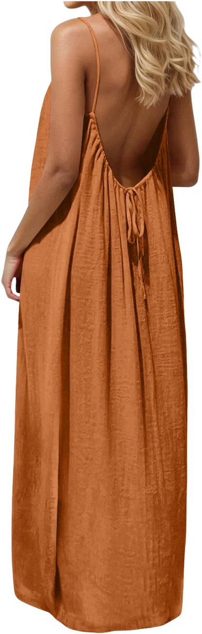 Sexy Backless Cami Maxi Dress (long)
