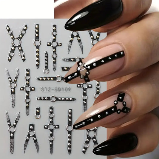 3D dark Gothic Nail Art