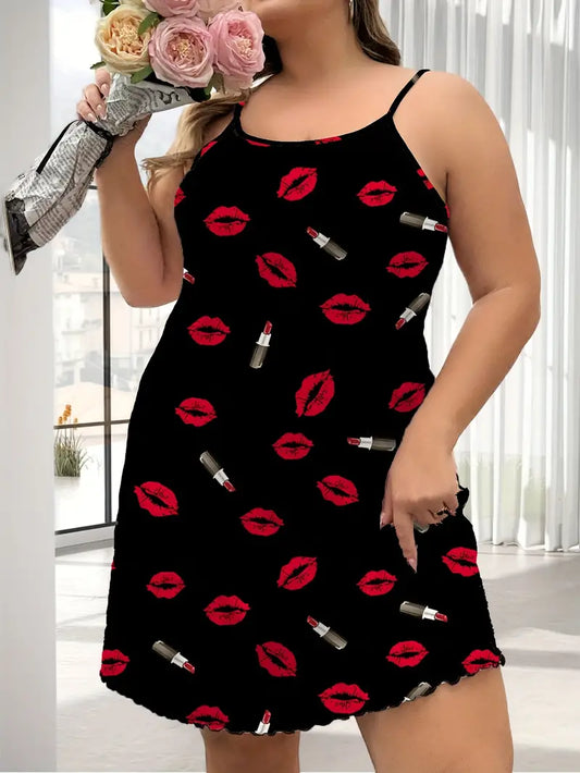 RED LIP SLEEP DRESS