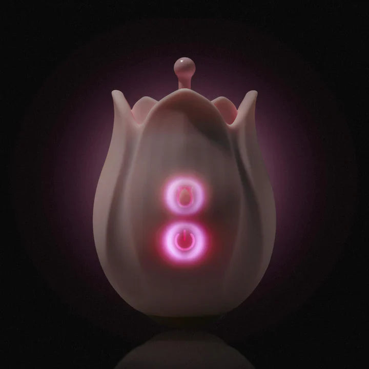 Romantic Rose Silicone Vibrator with Rosebud (Play with Me)