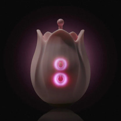 Romantic Rose Silicone Vibrator with Rosebud (Play with Me)