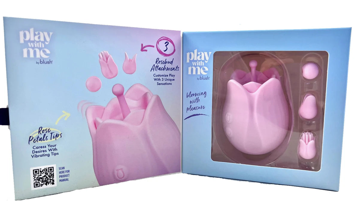 Romantic Rose Silicone Vibrator with Rosebud (Play with Me)
