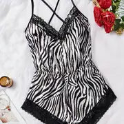 Zebra Print Teddy Romper